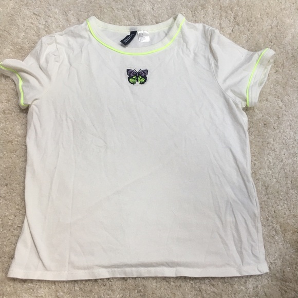 White divided butterfly t-shirt - Picture 2 of 4